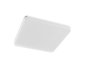 SpectrumLED firkantet 40 W loftslampe med hvid, flad skærm og justerbar watt og tre lyskulører.