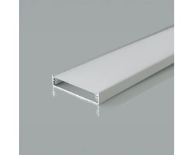 V-TAC Pro monteringssæt til LED-strip, 2000 mm langt aluminiumsprofil i sølv med integreret diffuser.