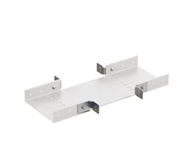 Detailbillede af samling mellem to Wibe Mita profilskinner 100x50 mm, forbundet med beslag og bolte.
