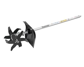 Makita kultivator forsats KR400 med 160mm bredde og 6-tands kløer på hvid baggrund.