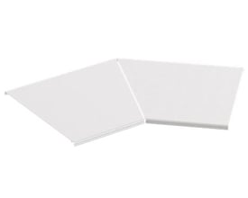 Wibe Mita låg til hjørne 45 grader, 300 mm, lavet af PC1 materiale i hvid.