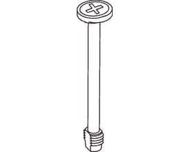 Fibox kærvskrue SS10563, 80 mm lang, vist enkeltvis med krydsspor og gevind.