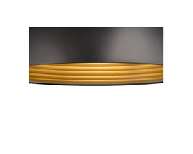 Detaljebillede af SLV FORCHINI M 40 TRACK 1F pendels kant, som viser den matte sorte finish og de riflet, matte guldringe indeni.