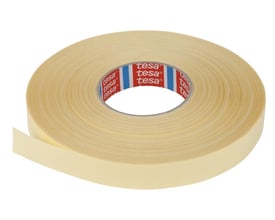 Heatcom dobbeltklæbende tape på 100 meter rulle, 25 mm bred med Tesa branding på kernen.
