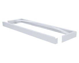 Hvid Philips RC159Z påbygningsramme PREF til paneler i størrelsen 30 x 120 x 7,7, set skråt ovenfra.