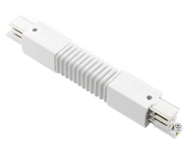GLOBAL trac pro® 3-faset flexbøjning XTS23 i hvid plast og aluminium med synlige skruer.