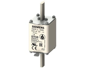 Siemens SITOR NH1 sikring 200A aR 690V med bladkontakter og tydelig mærkning af produktinformation og certificeringer.