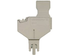 Weidmüller komponentholder BEST/D med indbygget diode 1N4007 i lysegrå plast, vist isoleret.