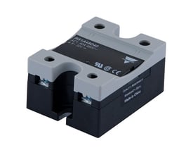 Carlo Gavazzi Industri 1-faset ZS-enhed med lysdiode, vist skråt med gråt topstykke og sort kabinet.