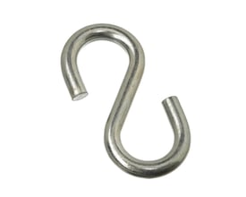 MichLar galvaniseret S-krog på 10x100mm, med en glat og holdbar overflade, isoleret på hvid baggrund.