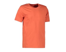 ID Identity økologisk T-shirt i koralfarve, størrelse 2XL, fremstillet i 100% økologisk bomuld med klassisk rund hals.