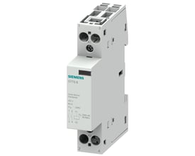 Siemens Insta-kontaktor med 2 NO-kontakter, set skråt forfra med tilslutninger og mærkning synlige.