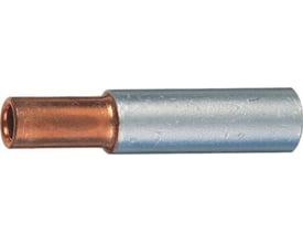 Klauke pressemuffe til aluminium- og kobberkabler med 95/25mm2 kapacitet og tofarvet metaldesign.