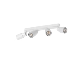 Detalje af SLV PURI CW loftlampens spots, viser den hvide finish og GU10 fatningens struktur.
