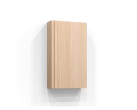 Svedbergs låge til vægskab i eg, 70x40x15 cm, set skråt forfra med lys træstruktur og synlig sidekant.