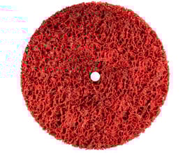 Tyrolit grovrengører skive 150x13mm EX.COARSE P med porøse røde nylonfibre og aggressiv slibemiddel.