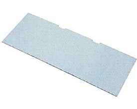 Fibox FS-320 flangeskilleplade i grå polycarbonat (PC), størrelse 70 x 225 mm, med not for montering på SLN 320 kasseside.