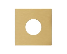 Grohe roset 70x70x2mm i børstet messing med 'Cool Sunrise' finish, med cirkulært hul i midten.