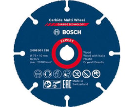 Bosch Expert Carbide Multi Wheel skæreskive med mærkning Ø76x10 mm, egnet til træ, plast og gipsvægge.