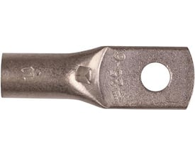 Elpress kobber rørkabelsko KRT25-6 til 25mm² kabel, fortinnet med M6 laske og tydeligt inspektionshul.