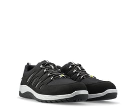 Sika Footwear Maddox Black-Grey Low sikkerhedssko str 37, med sort åndbart overdel og hvid mellemsål.