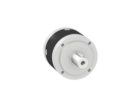 Schneider Electric Planetgear PLE60, GBX Ø 60mm med 9:1 reduktion og 44 Nm drejningsmoment, vist isoleret på hvid baggrund.
