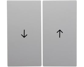 Berker løse tangenter med pile til persienneafbryder i hvid RAL9010, viser ned- og op-pile tydeligt på blank overflade.