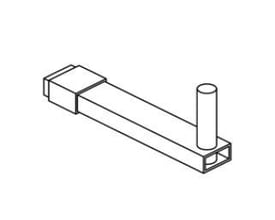 FLAIR modhold med tap til HTC-250 - 2500, vist som en sort-hvid skitse med firkantet beslag.