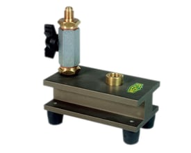 Refco fyldestand 10612-50 til R600-engangscylinder med metalfod, messinggevind og sort drejeknap.