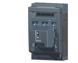 Siemens 3-polet sikringsafbryder 3NP1, NH1, 250A, 70mm med monteringsplade og elektromekanisk overvågning i grå plast.