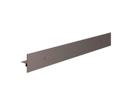 Svedbergs Skoga brusehylde i mocca aluminium, set skråt med en lang opkant og en smal hylde langs kanten.