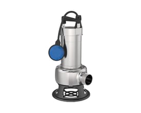 Grundfos AP spildevandspumpe med 2" nippel og løs niveauvippe, fremstillet i holdbart rustfrit stål.