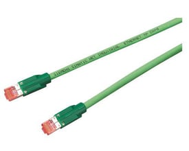 Siemens Simatic Net industrielt Ethernet TP Cord patchkabel med 6 m længde og to RJ45 stik i grøn.