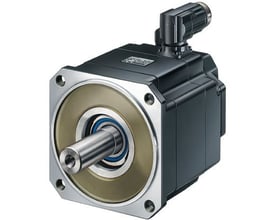 Siemens 1FK7 kompakt servomotor med 0.85 NM moment og 6000 RPM, RAL7016, med aksel og kobling.
