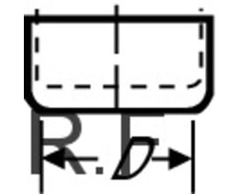 Skematisk tegning af en 110 mm sort Geberit PEH muffe til gulvkloset med angivelser af dimensioner.