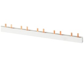 Siemens 2-faset PIN samleskinne med 10mm² tværsnit og 56 MW kapacitet i grå farve.
