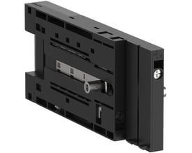 Schneider Electric mekanisk spærring LA9G972 i sort plast med metaldele, designet til G630-800 og G265-500 kontaktorer.