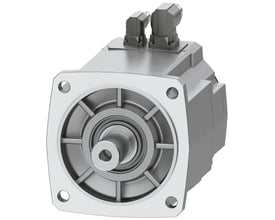 Siemens SIMOTICS S-1FK2 CT servomotor med 18 Nm drejningsmoment og cylindrisk aksel, set fra fronten med monteringshuller.