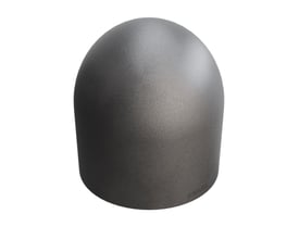 Grå Indura endebund i P265GH stål med målene 33,7 x 3,2 mm og en højde på 38 mm.