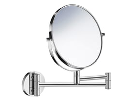 Forkromet, rundt sminkespejl fra Beslagsboden med 220mm dybde og vægmontering, vist på hvid baggrund.