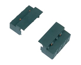 Schneider Electric klemmeafdækning til NG125 3P, sæt med 4 stk. i mørkegrøn plast med orange låseclips.