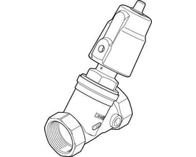 Festo skråsædeventil VZXF-L-M22C-M-B-N112-350-H3B1-50-6 med pneumatisk aktivering og blød forsegling.