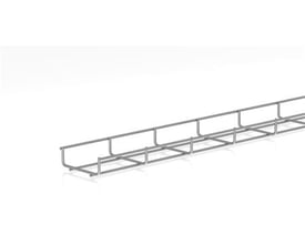 Enkel lang gitterbakke i varmgalvaniseret stål med dimensionerne 35 mm højde, 100 mm bredde og 4 mm tråddiameter.