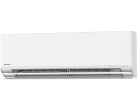 Panasonic CS-HZ25ZKE luft/luft indedel i hvid, vist fra siden med åbne lameller, der afslører luftstrømningsmekanismen.