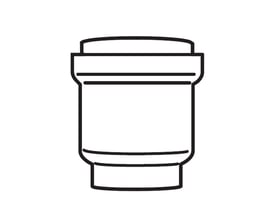 Vaillant EcoTEC skydestykke til 60/100 mm rør i et stiliseret linjedesign.