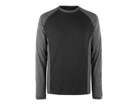 Mascot Bielefeld langærmet T-shirt i sort og mørk antracit, med kontrastfarvede ærmer og sidelapper.