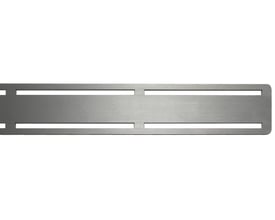 Bagside af Unidrain ClassicLine Anniversario rist, viser den slanke profil på 3mm i børstet stål.