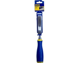 Irwin MS500 stemmejern på 25 mm, vist i blisterpakning med blå og gul håndtag.