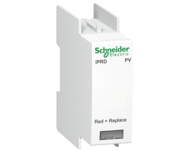 Schneider Electric overspændingsafleder iPRD C40 1000V PV med hvidt hus og grøn logo.