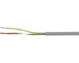 Fleksibel multikabel 12x0,34 LIYY-O TR med indre ledere i farverne grøn, brun og hvid, omgivet af en grå PVC yderkappe.